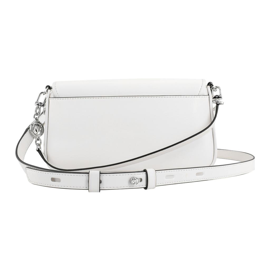 New MICHAEL KORS Bradshaw Cow Leather Baguette Shoulder Bag Women's Pure White 30S1S2BL1L-085
