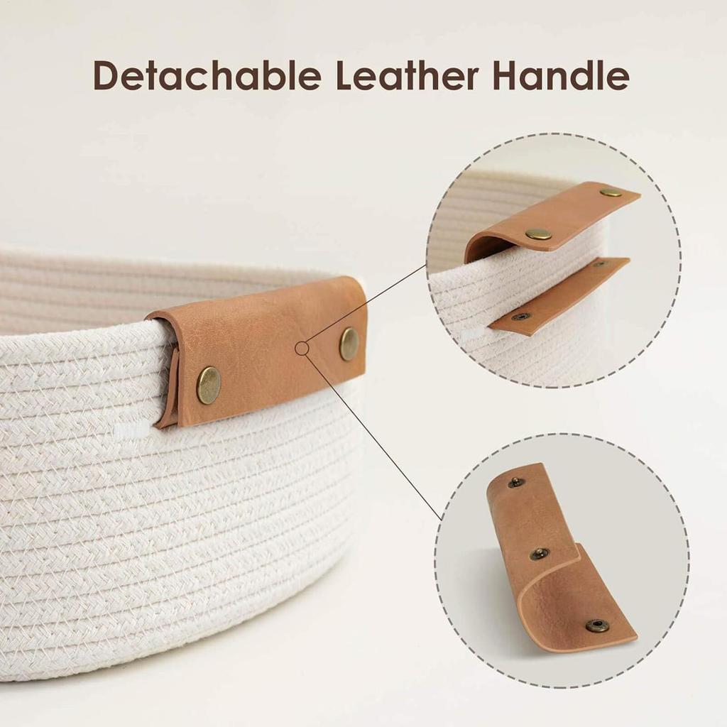 3Pcs Cotton Rope Storage Basket For Shelves Toys Books Bathroom Living Room Desktop Organizer Multi-Purpose Storage Organization