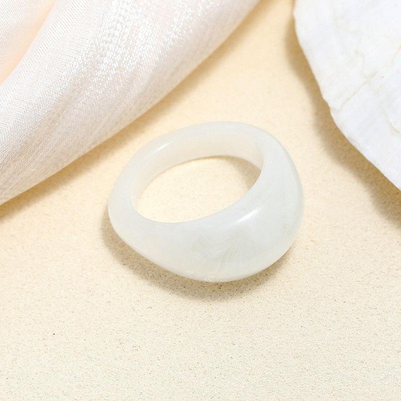 Round Rings Square Crystal Transparent Colorful Simple Geometric Resin Acrylic