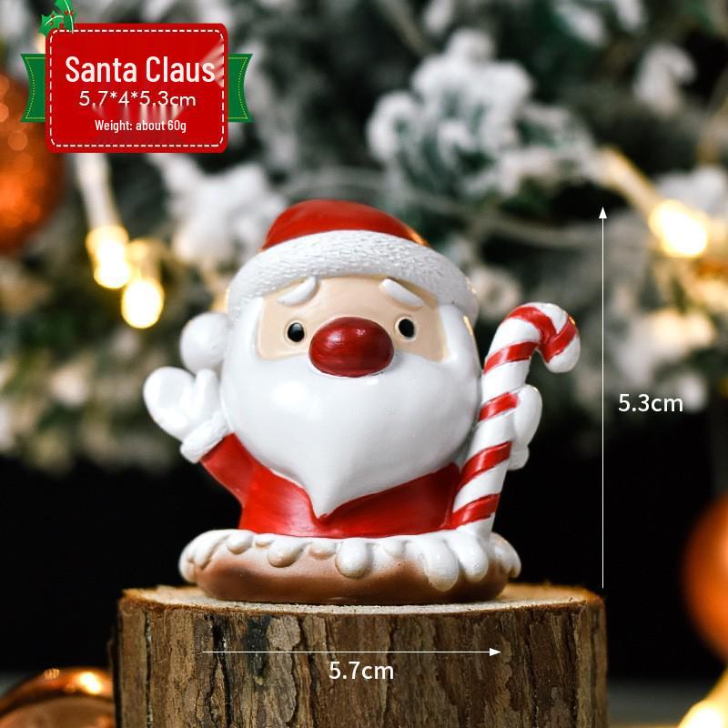 Micro Landscape Christmas Ornaments: Cute Santa Claus & Animal Tree Decorations Gift Box