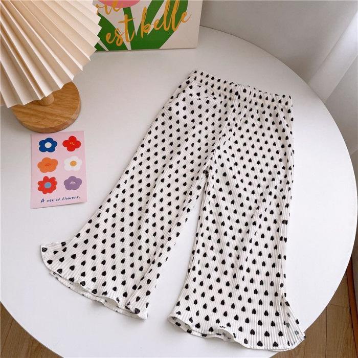 Kids Summer Mosquito Repellent Wide Leg Printed Straight Pants Comfortable and Stylish
