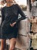 Herbstliches figurbetontes Paillettenkleid für Damen: Europäischer & Amerikanischer Streetstyle