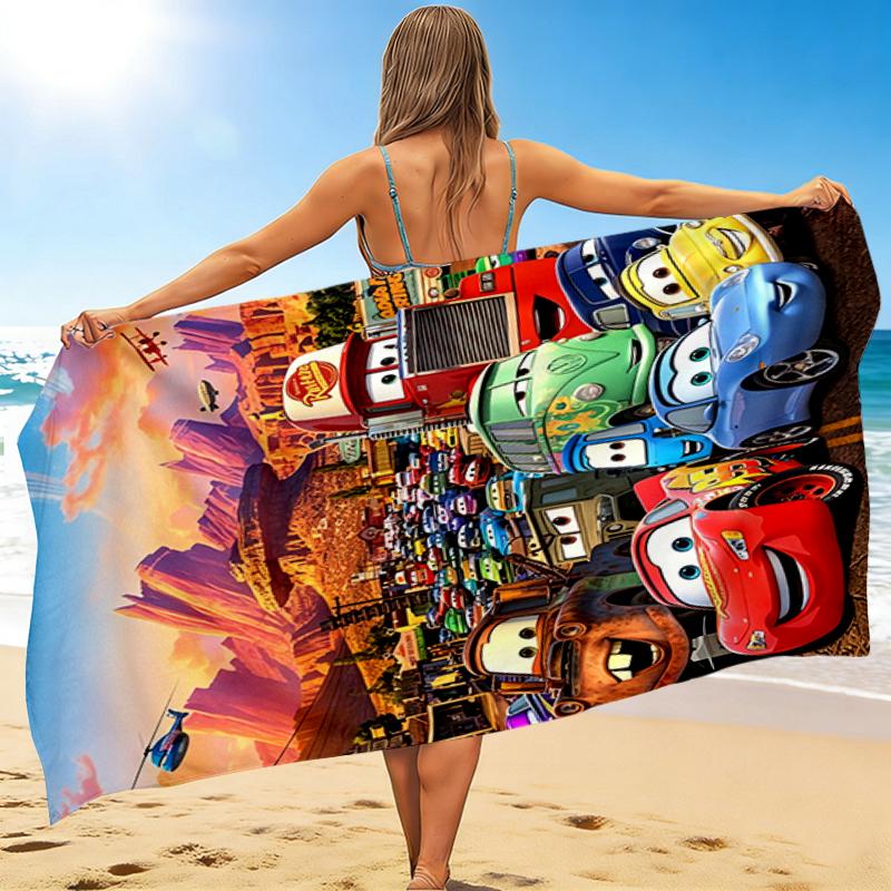 1Pc Cars Movie Poster Artwork Beach Towel, Quick Dry, Multi-Use for Beach Pool Gym Yoga Home Travel, Christmas, Halloween, Xmas Gift S929246