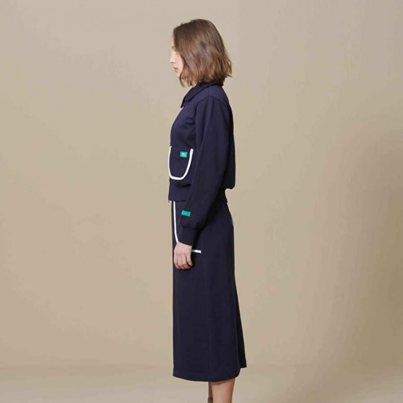 Bbc Earth Women S Crop Zip Up With Patch Pocket  Navy 