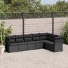 VidaXL Garden Lounge Set 7 Pcs with Cushions Black Braided Resin 3217735
