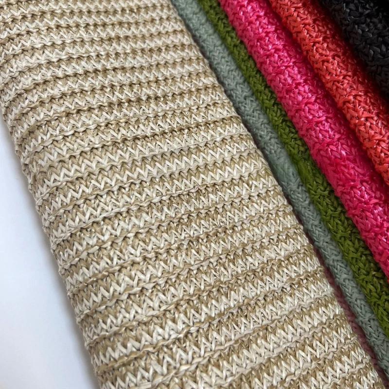 1 Yard PP Raffia Woven Fabric Breathable Eco-Friendly PP Straw Hand Knit Material Handmade DIY Beach Straw Hand Bag Material
