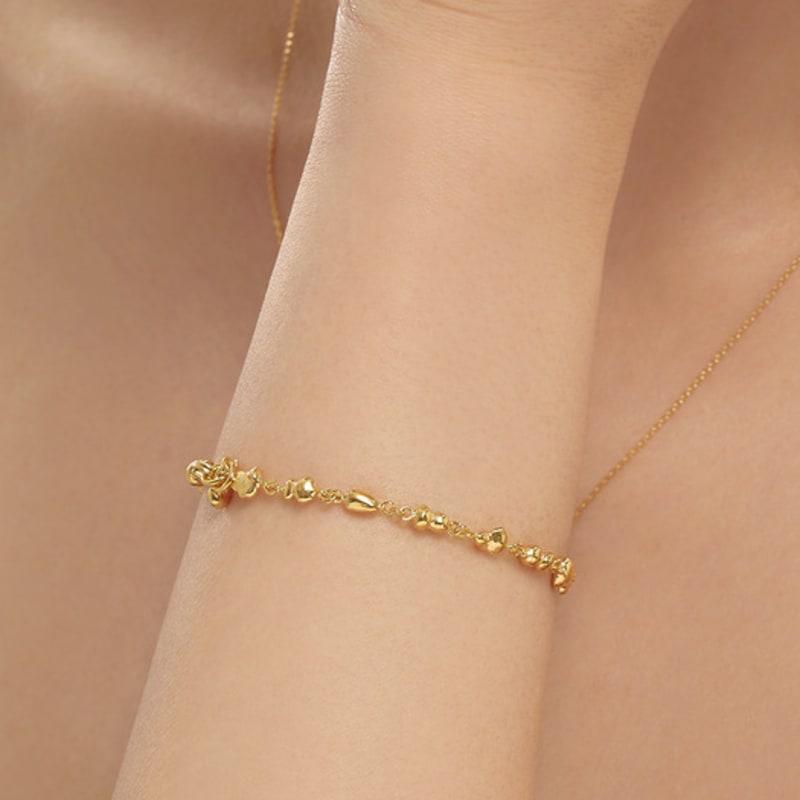 

YENA BY YENA [Silver] Sand Grain Bracelet b005 Silver + 14k yellow gold plating