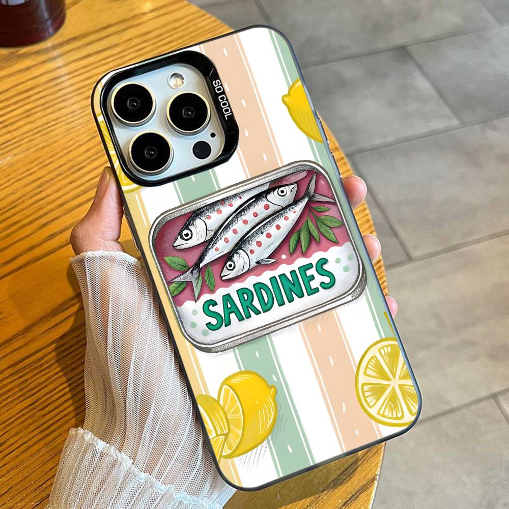 

S-Sardines-s I-Illustration Printed Phone Case For iPhone 16 17 15 14 12 13 Pro Max Black Color Shockproof Cover iPhone13PROMAX