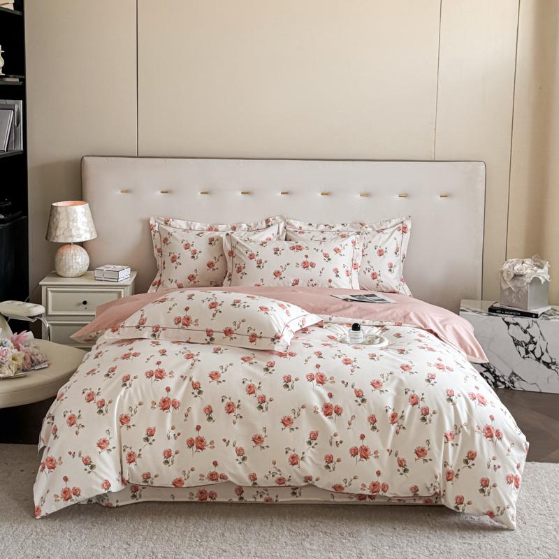 3 Piece Egyptian Cotton Bedding Set with 1 Duvet Cover and 2 Pillowcases Printed Soft Breathable Skin Friendly Comfortable