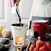 BHBL Fondue Mug Set Chocolate Cheese Milk Cream Making Set Single Butter Melter Baking Cup Candlestick Red