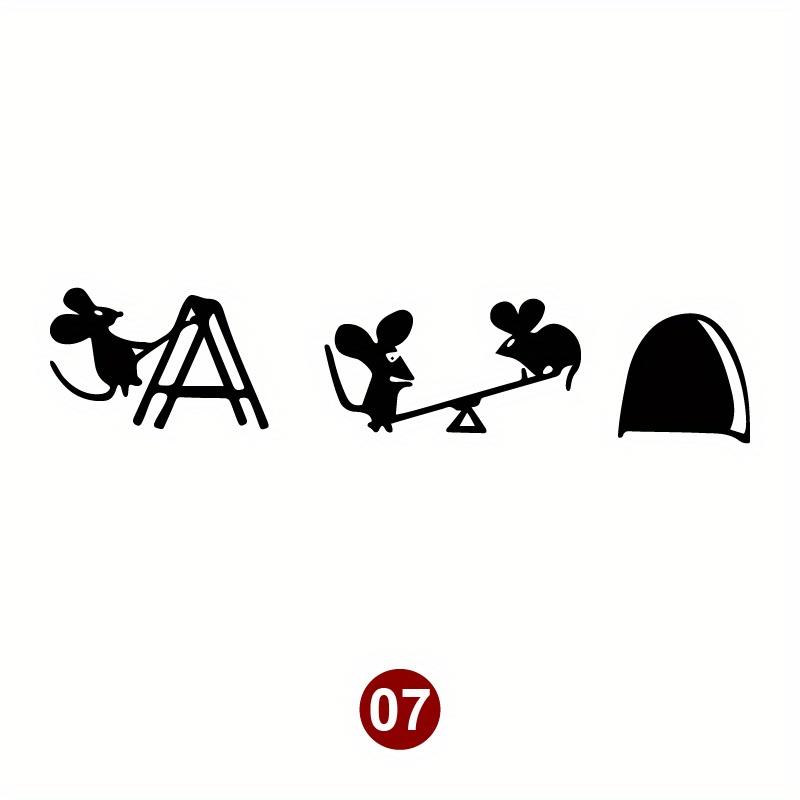 Lovely Mouse Black Car Decals Auto Window Bumper Body Removable Vinyl Decals Animal Auto Accessories Water-Repellent Ornament
