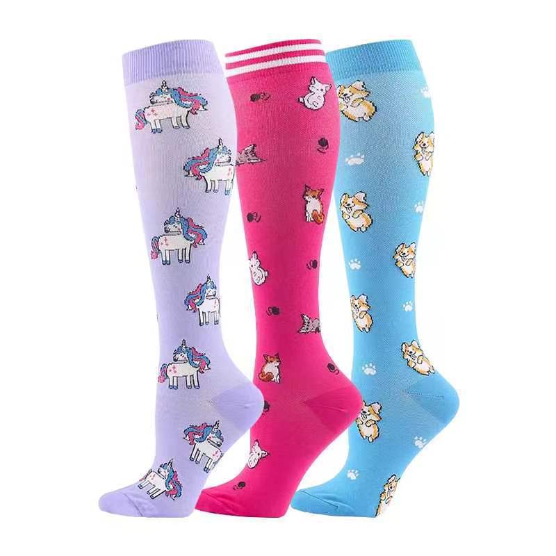 

58 стилей 3 пары/упаковка компрессионные носки до колена 30 мм рт. ст. женские мужские спортивные носки отек диабет варикозное расширение вен носки для бега S-M