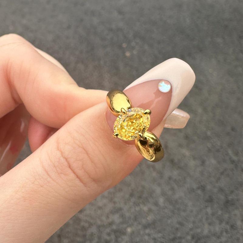 Li Luo Vintage Gold Gebürsteter 925 Sterling Silber Verstellbarer Damenring