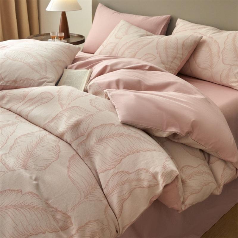 Class A 120 Maternal And Infant Grade Jacquard Pure Cotton 4Pcs Set Xinjiang Cotton Cotton Naked Sleeping Sheet Quilt Cover Mattress Model