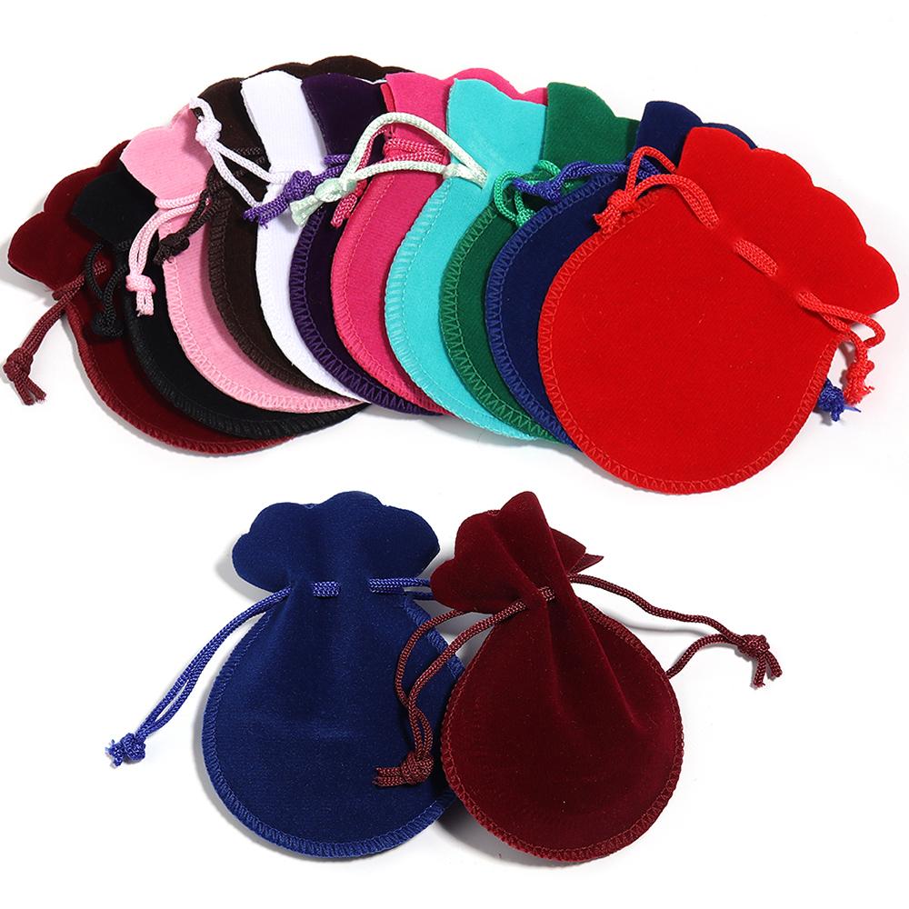 10pcs Colored Velvet Gifts Bags Gourd Shape Drawstring Jewelry Bag Storage Pouches For Wedding Christmas Party Gift Packing Bags