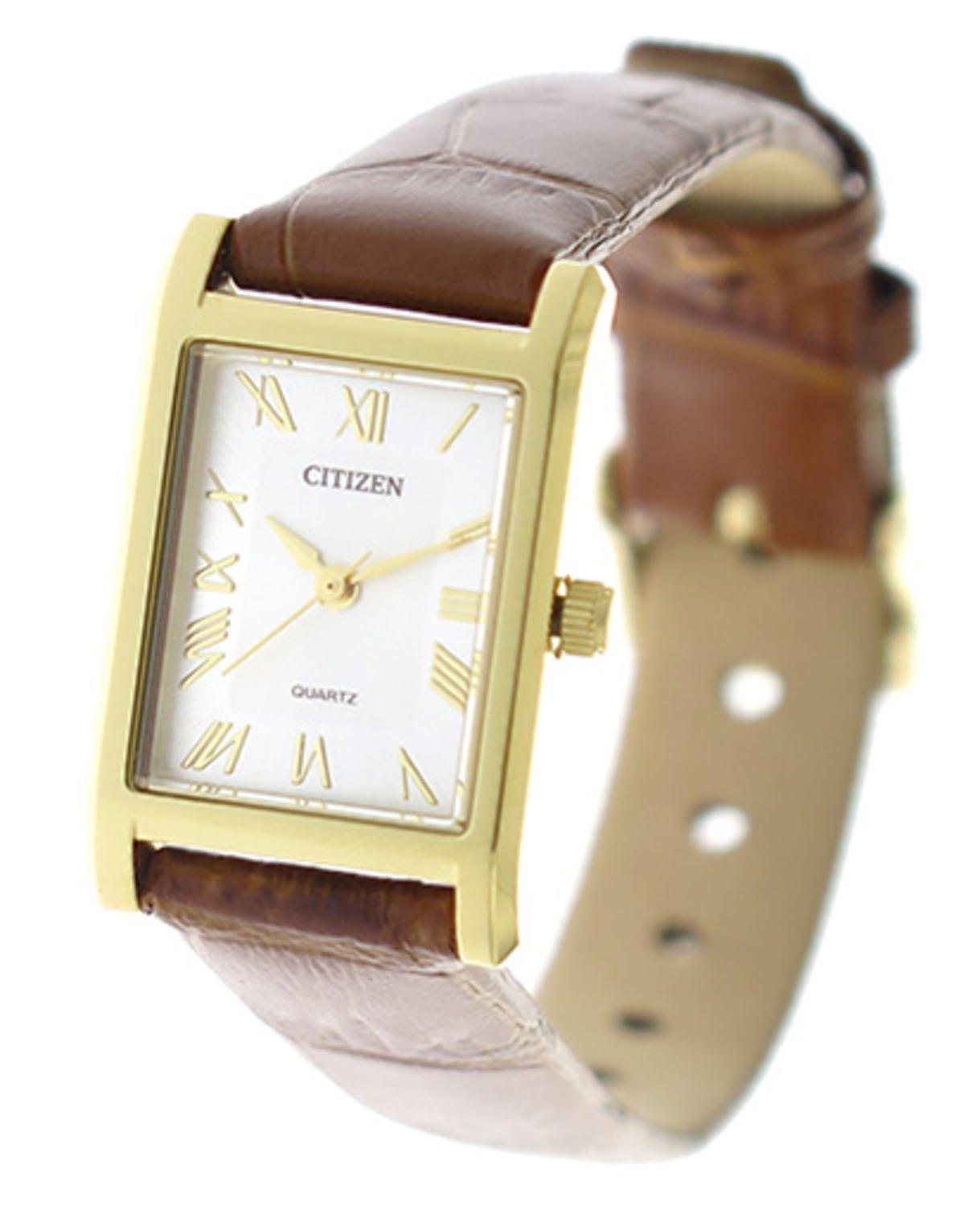 

Часы Citizen женские кварцевые Citizen EJ6122-08A коричневая кожа/золото