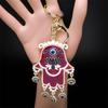 Turkish Lucky Blue Eye Keychain for Women Men Gold Color Metal Hamsa Hand Pendant Charms Bag Car Key Chain Ring Jewelry K9027S01