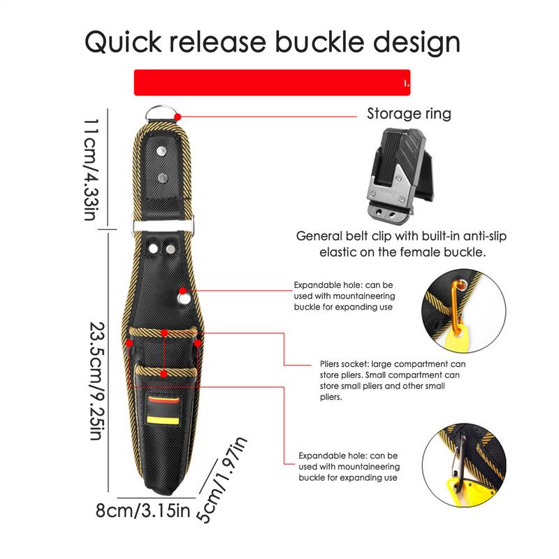 Bolsa para Herramientas de Cinturón Bolsa Pequeña para Herramientas con Clip para Cinturón Soporte Utilitario Multifuncional Organizador de Trabajo para Trabajadores de la Construcción