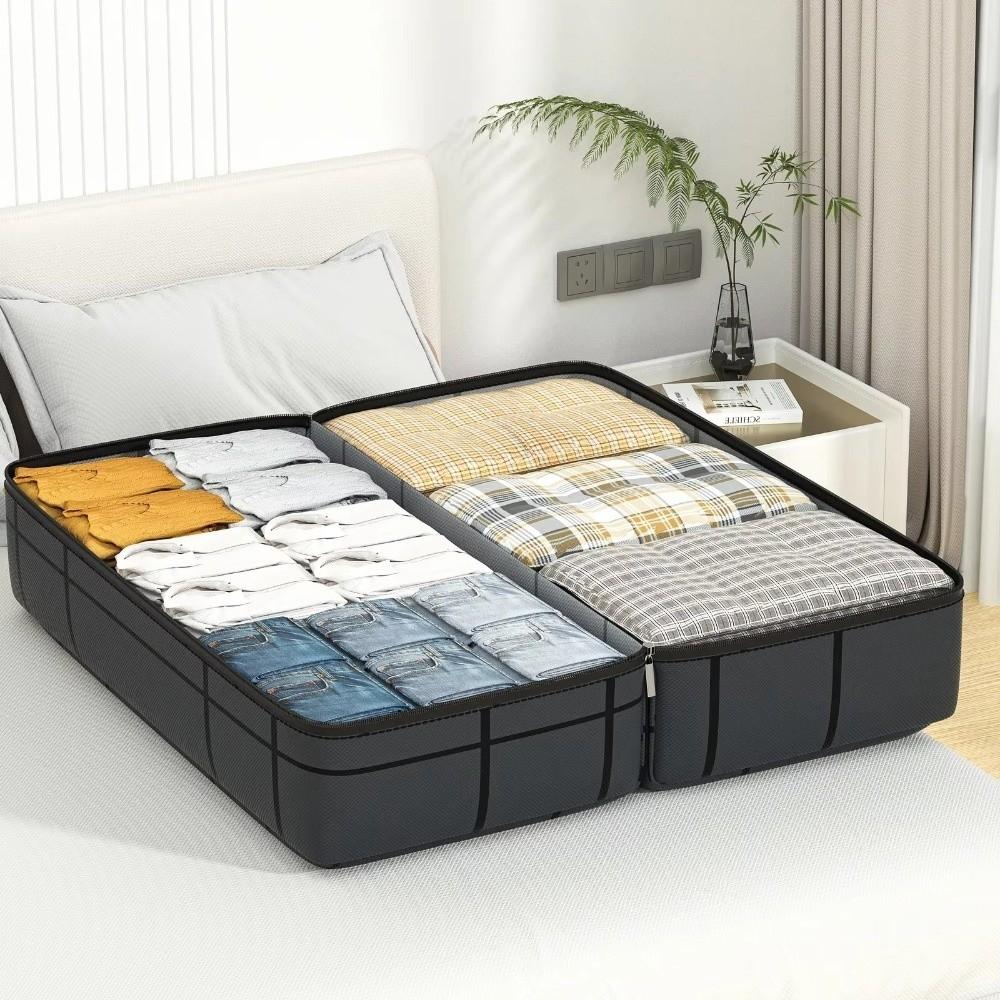 Thickened Clothes Storage Bag Double Zipper Quilt Storage Bag Wardrobe Organizer Duffel Bag  Moving