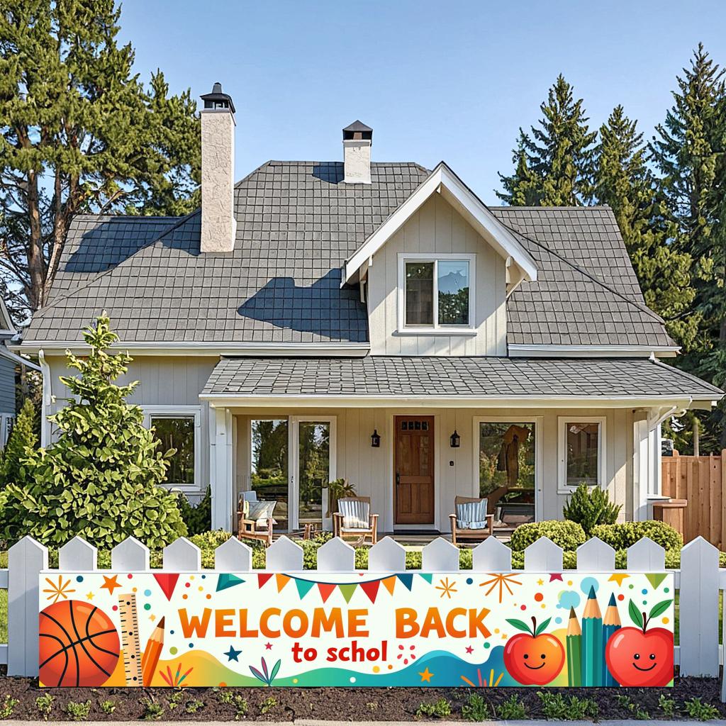 Willkommen zurück zur Schule Banner Hintergrund für Klassenzimmerdeko Kinder Schulfest Veranstaltung Hintergrunddekorationen Foto-Requisiten