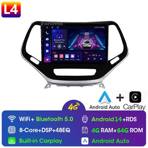 Car Auto For Jeep Cherokee 5 KL 2014 - 2018 Android Radio Carplay 4G GPS Navigation Multimedia Stereo Player QLED BT No 2din DVD