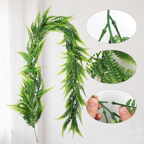 6 Ft Artificial Greenery Garland Green Vine Fake Eucalyptus Ferns Garland Faux Hanging Plants for Wedding Arch Layout Wreath Home Garden Decoration