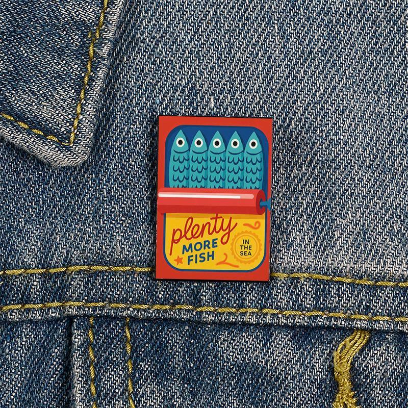 Sardine Can Art Enamel Pin Creative Cartoon Fish Brooch Cute Lapel Badge for Backpack Jacket Hat DIY Accessory