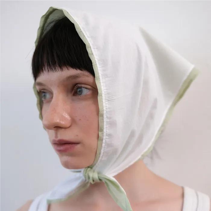 Rory Layered Scarf (white-light Green)