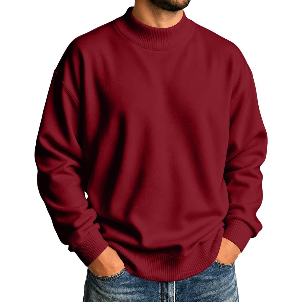 Men's Color Lined Knit Sweater Casual Thermal Base Layer for Everyday Wear