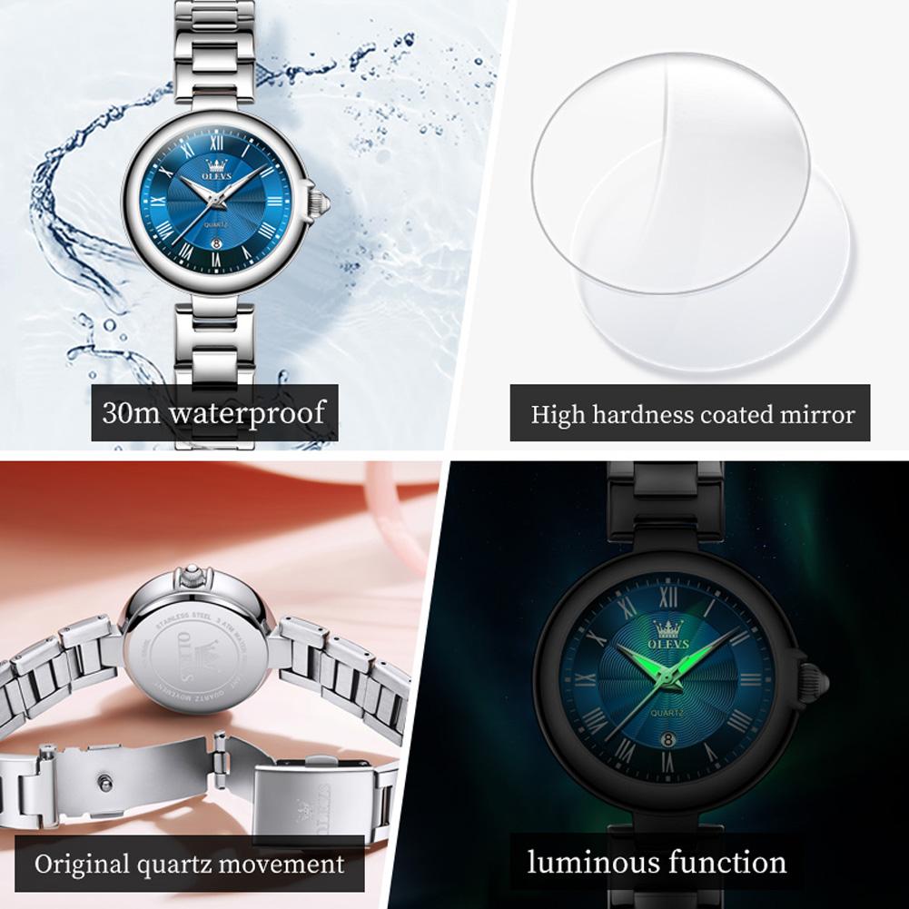 OLEVS 5608    Luxury Casual Dropshipping Waterproof Stainless Steel Luxury   Female Ladies Quartz Watch