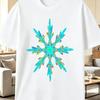 New styleUnisexS ShortSleeve Crew Neck TShirt Featuring a Holographic Snowflake Design Stylish 8Point Iridescent Graphic in