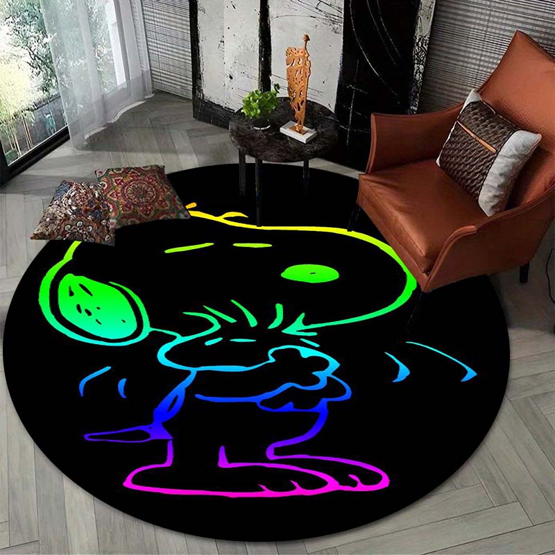 Lucky Red Rose Printed Round Carpet Anti Slip and Easy To Clean Ideal Carpet for Home or Vacation Homes Durable and Affordable