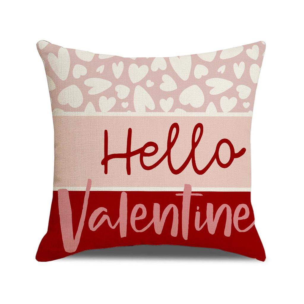 New Valentine's Day Pillow Cover Love Decoration Home Sofa Cushion Letter Print Bedside Cushion