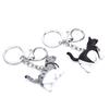 Self Healing Warm Series Japanese Cat Keyring Round Rolling Simple Cat Handmade Mountaineering Ring Keychain