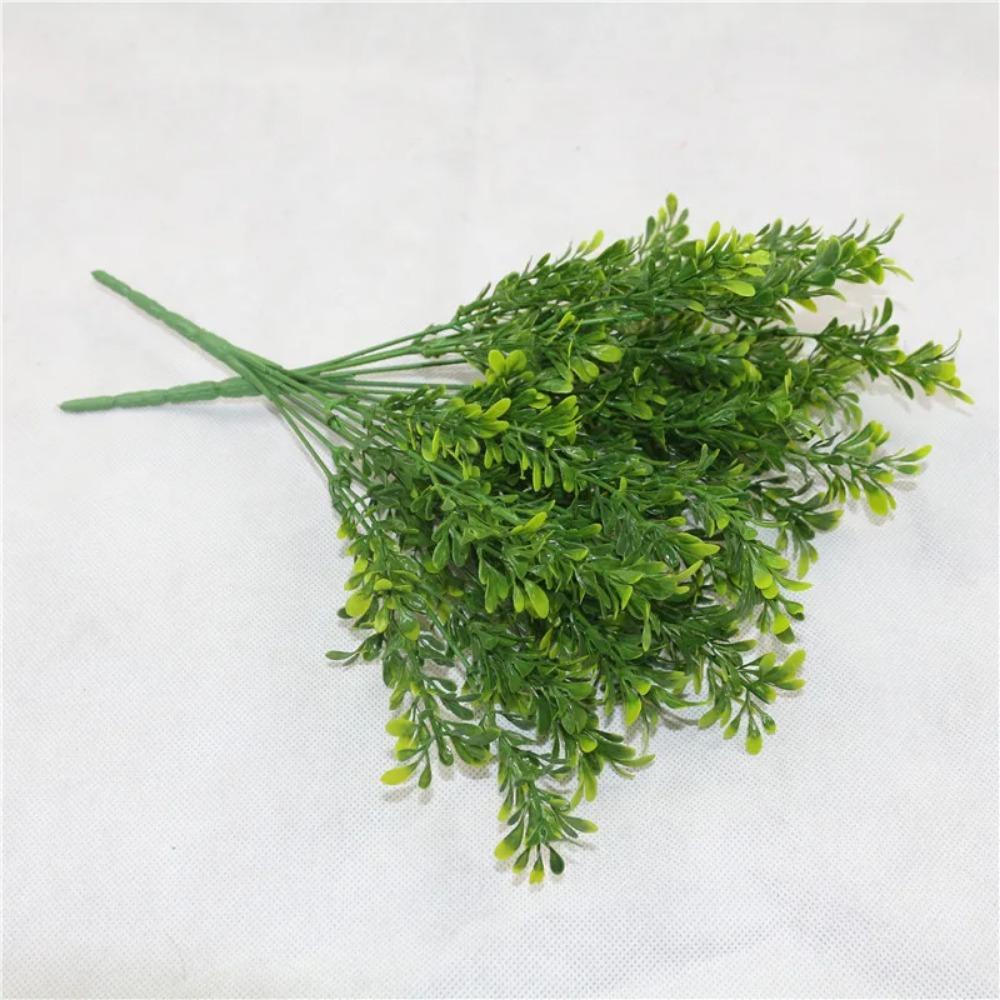 YO CHO Artificial Plants Plastic Twigs Green Grass Fake Plants Twigs Leaves Grass Flower Arrangement Wedding Party Home Decor