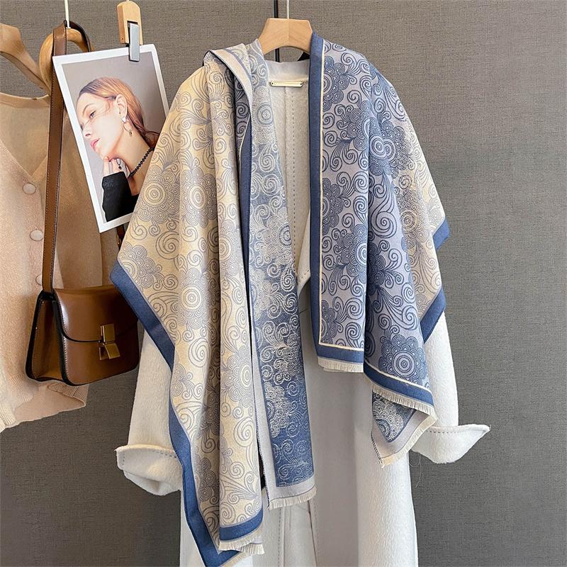 Winter Women Print Imitation Cashmere Scarves Autumn and Winter Female Thick Fashion Warm Soft Wild Scarf Shawl Poncho Stoles