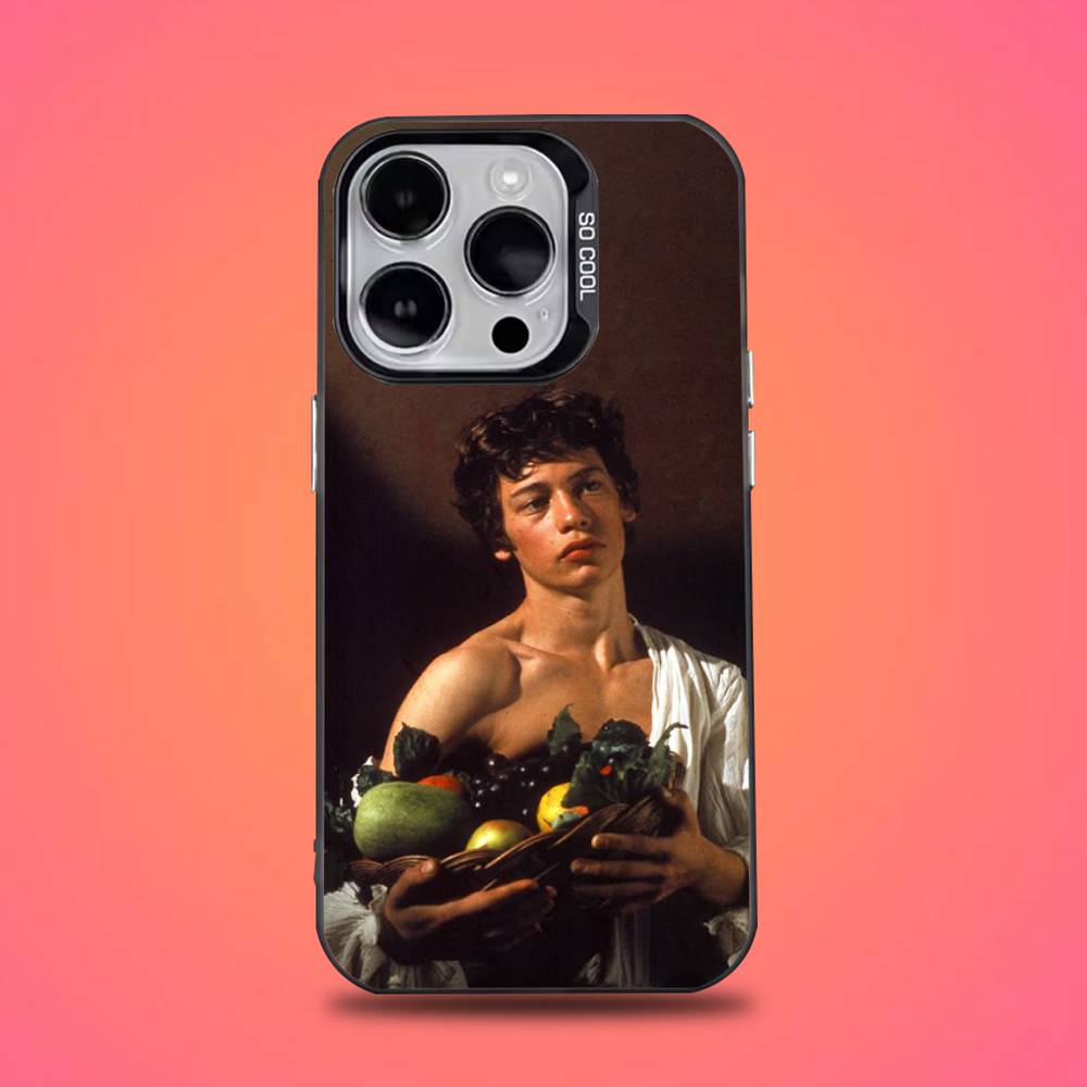 Klassische Caravaggio Gemälde Handyhülle Für iPhone 11,12,13,14,15,16,17,Pro,Max,Plus,E,Air,Mini IMD Mattschwarz