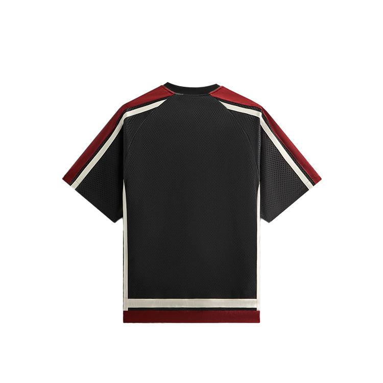 Kith 2025 Spring Collection Mesh Leon Casual Comfortable Versatile V-Neck Short Sleeve Jersey Men jersey Black KHM032703-001