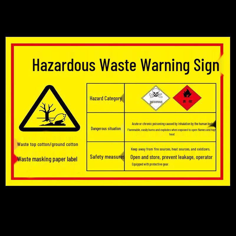 Hazardous Waste Temporary Storage Warning Sign