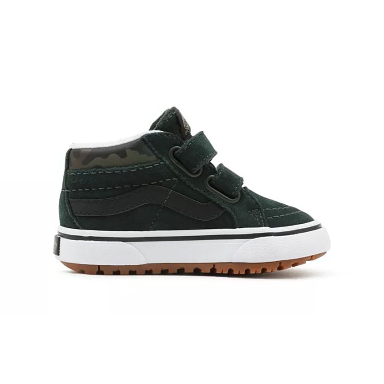 Vans Sk8 Reissue V Mte-1 Velcro Camouflage Casual Mid-Top Kids Skate Shoes Dark Green White Kids Sneakers VN0A5KRO6HW