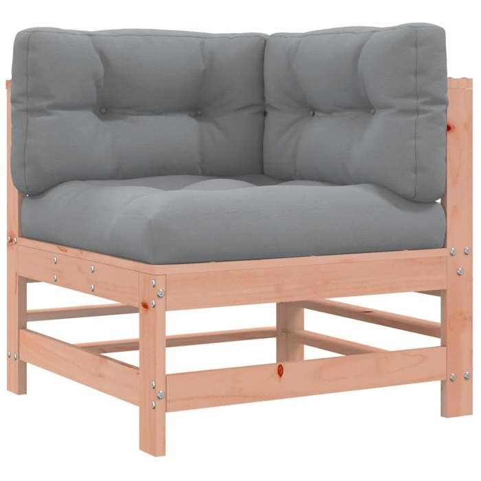VidaXL Canapé d'Angle avec Coussins, Siège avec Dossier, Meuble de Jardin Terrasse Balcon Patio Extérieur, Marron Bois 825658