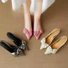 Fashion Women Pumps Comfort Stiletto Heels Bow Tie Summer Shoes for Women Large Size New Pointed High Heels Sandals Wedding Shoes Bride