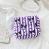 Vertical Stripes Pom Pom Purin Cartoon Travel Sanitary Napkin Bag For Use Women