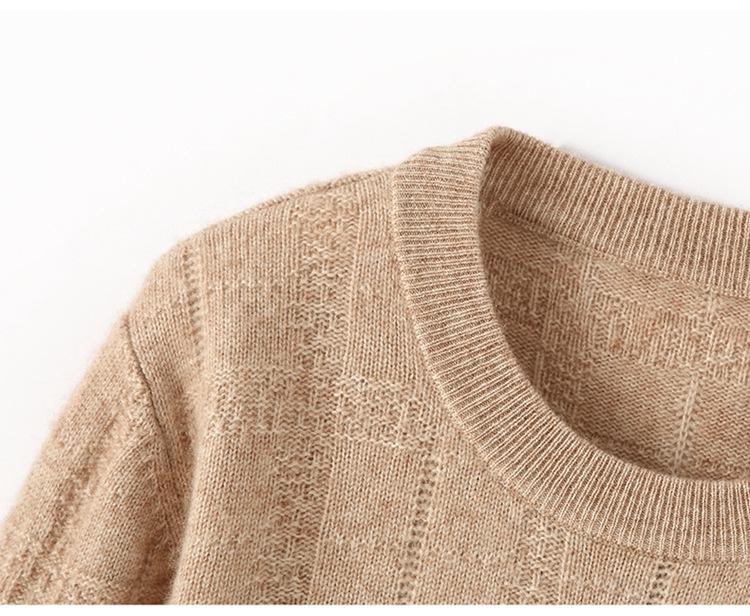 Women's 2025 Autumn/Winter Cashmere Round Neck Long Sleeve Soft Pullover Sweater