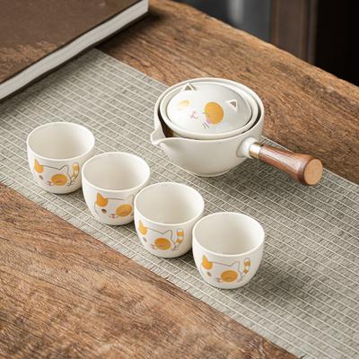 5/7pcs Japanese Style Lucky Cat Teapot Set Ceramic Bubble Tea Set Kung Fu Tea Pot Set  Office