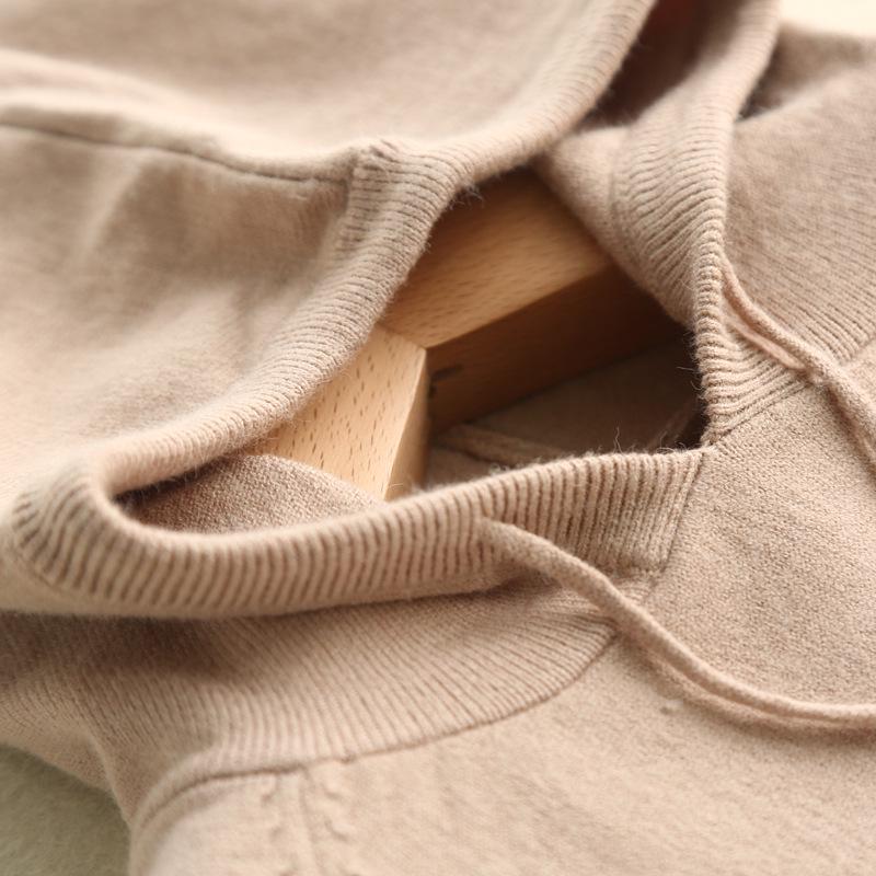 Women's Hooded Sweatshirt Slim Fashion Long Sleeve Top Solid Color Pullover