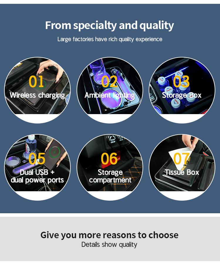 Modern Palisade Armrest Storage Box for Toyota Proace Verso