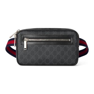 Borsa GG Supreme regolabile con chiusura a zip tela e pelle marsupio da uomo nero