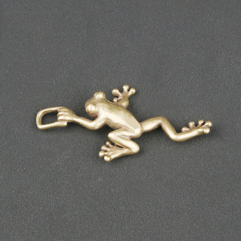 Creative Small Leaping Frog Statue Frog Solid Brass Miniatures Figurines Animal Handicrafts Tea Pet Car Keychain