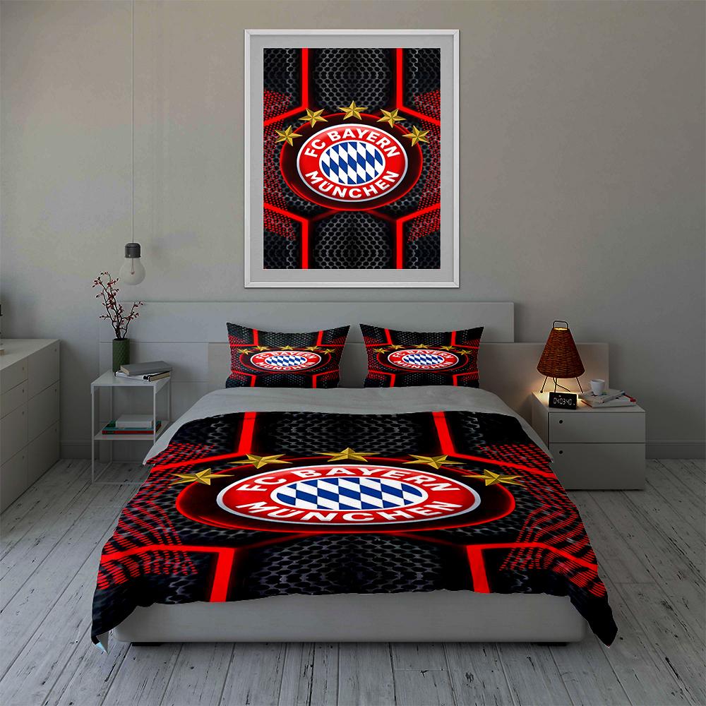 Motif du logo du Bayern Munich. Ensembles de literie Ensembles de housses de couette Housses de couette Taies d'oreiller(1 * Housse de couette 2 * Taies d'oreiller, sans couette)